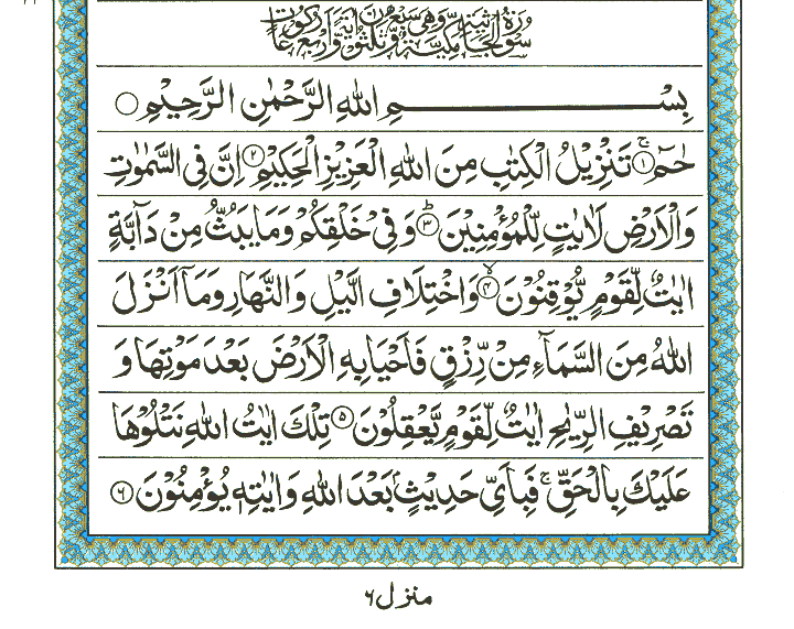 Surah Al-Jaasiah - Quran Page