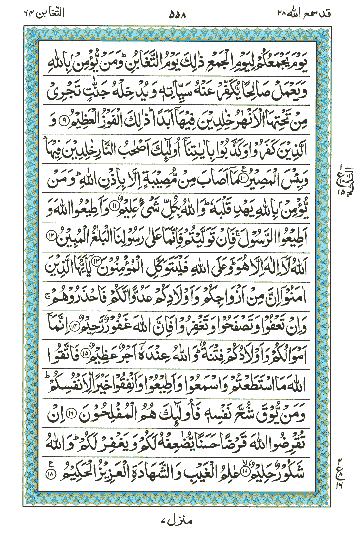 Surah At-Taghabun - Quran Page